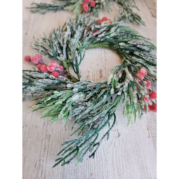 Wreath frosted cranberries mini set hanging home decor xmas - Picture 3 of 6